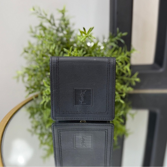 Authentic Saint Laurent YSL Black Leather Coin Pouch - Picture 1 of 9